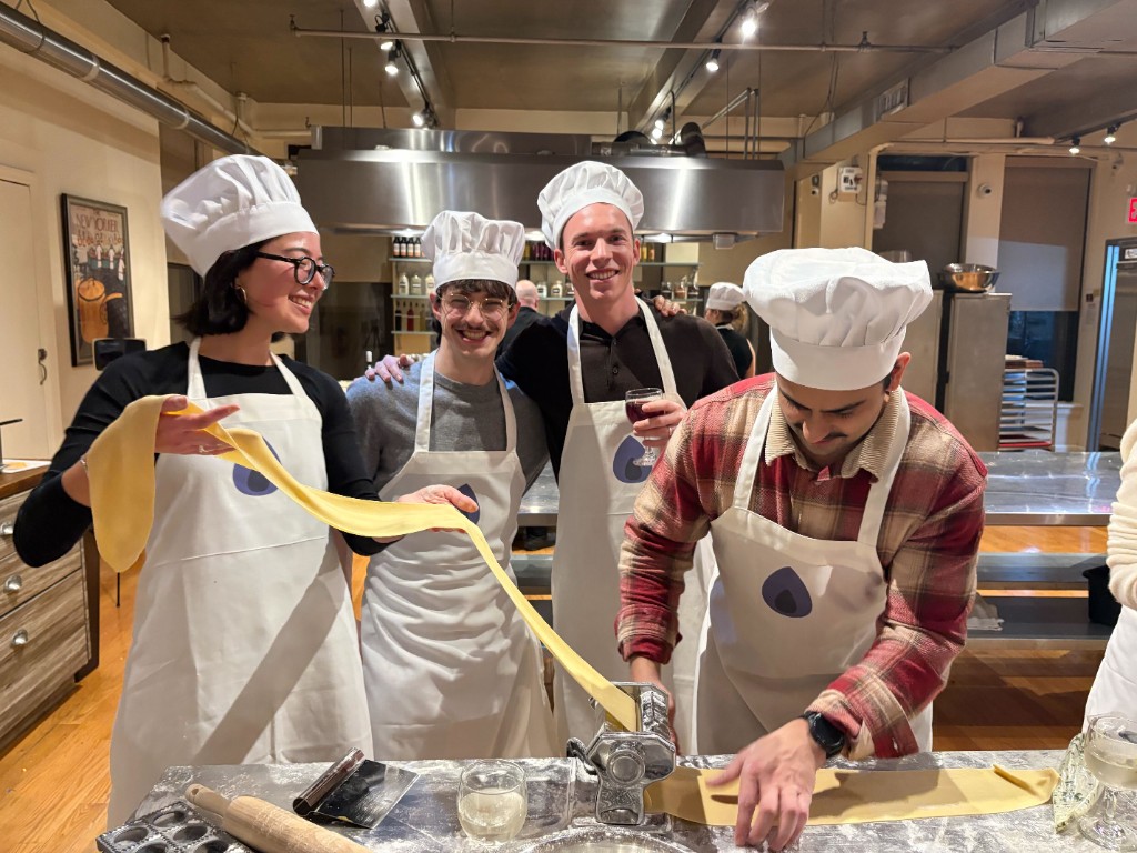 Brellium team pasta making