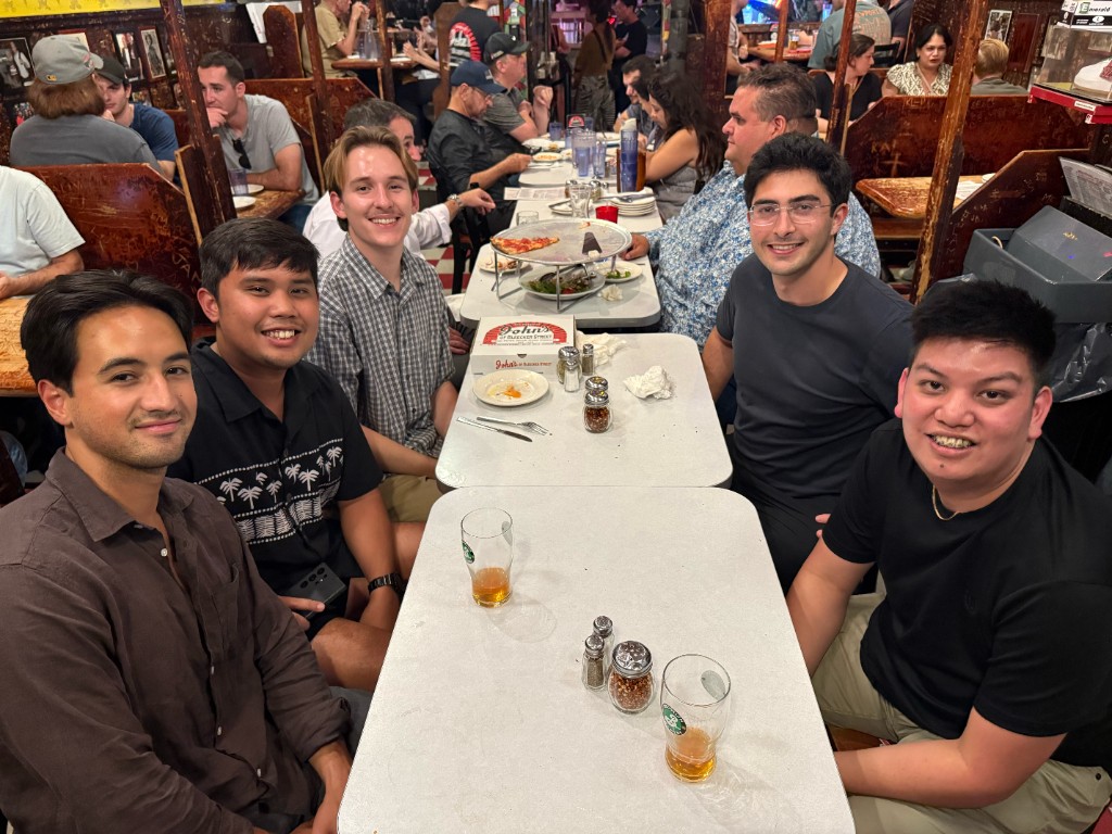 Brellium team at restaurant